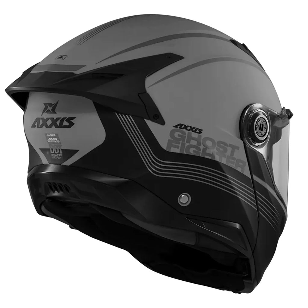 Casco Abatible Axxis Ghostfighter Bitone Gris/Negro ECE 22.06
