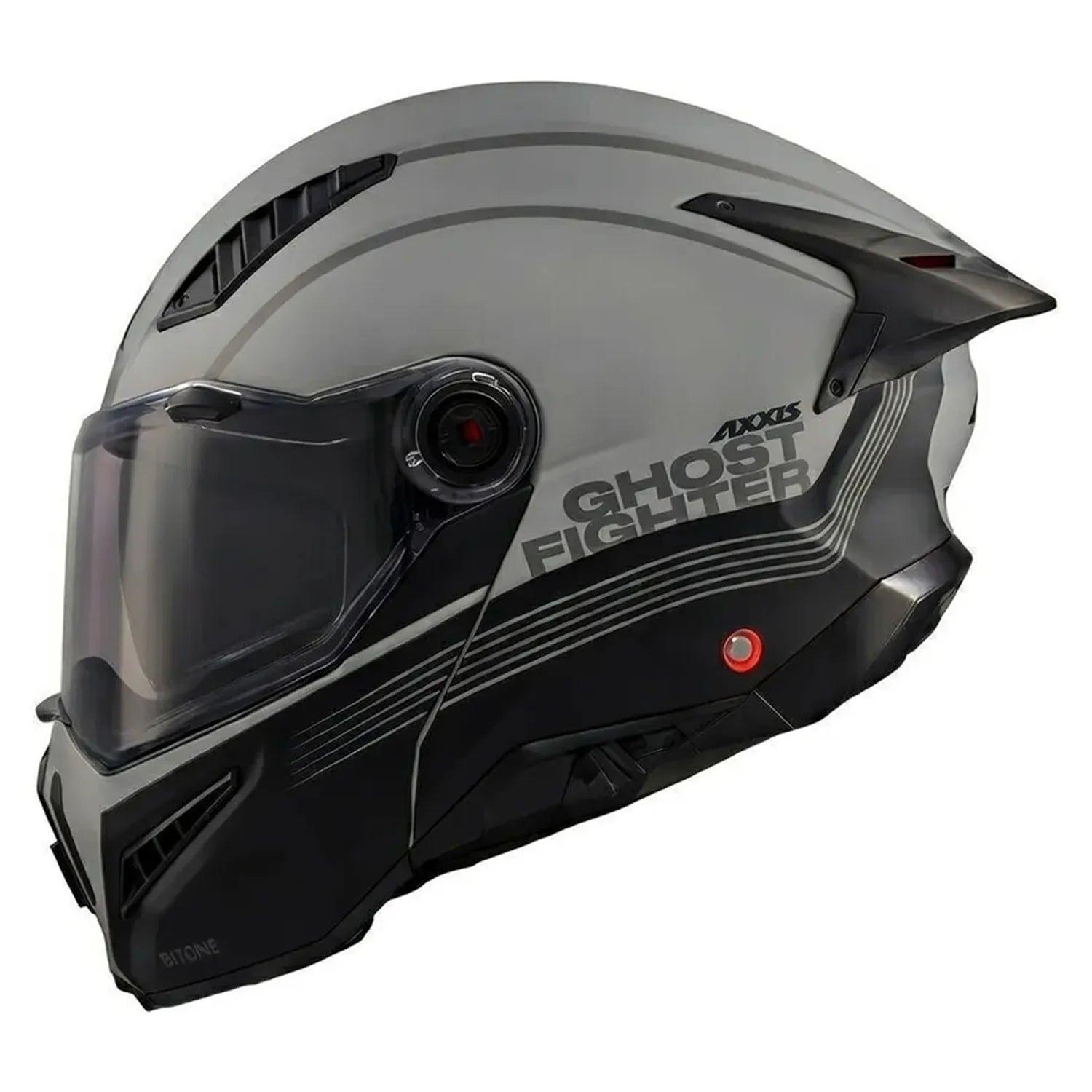 Casco Abatible Axxis Ghostfighter Bitone Gris/Negro ECE 22.06