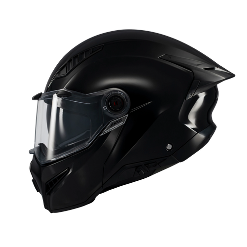 Casco Abatible Axxis Ghostfighter Solid Negro Brillante ECE 22.06