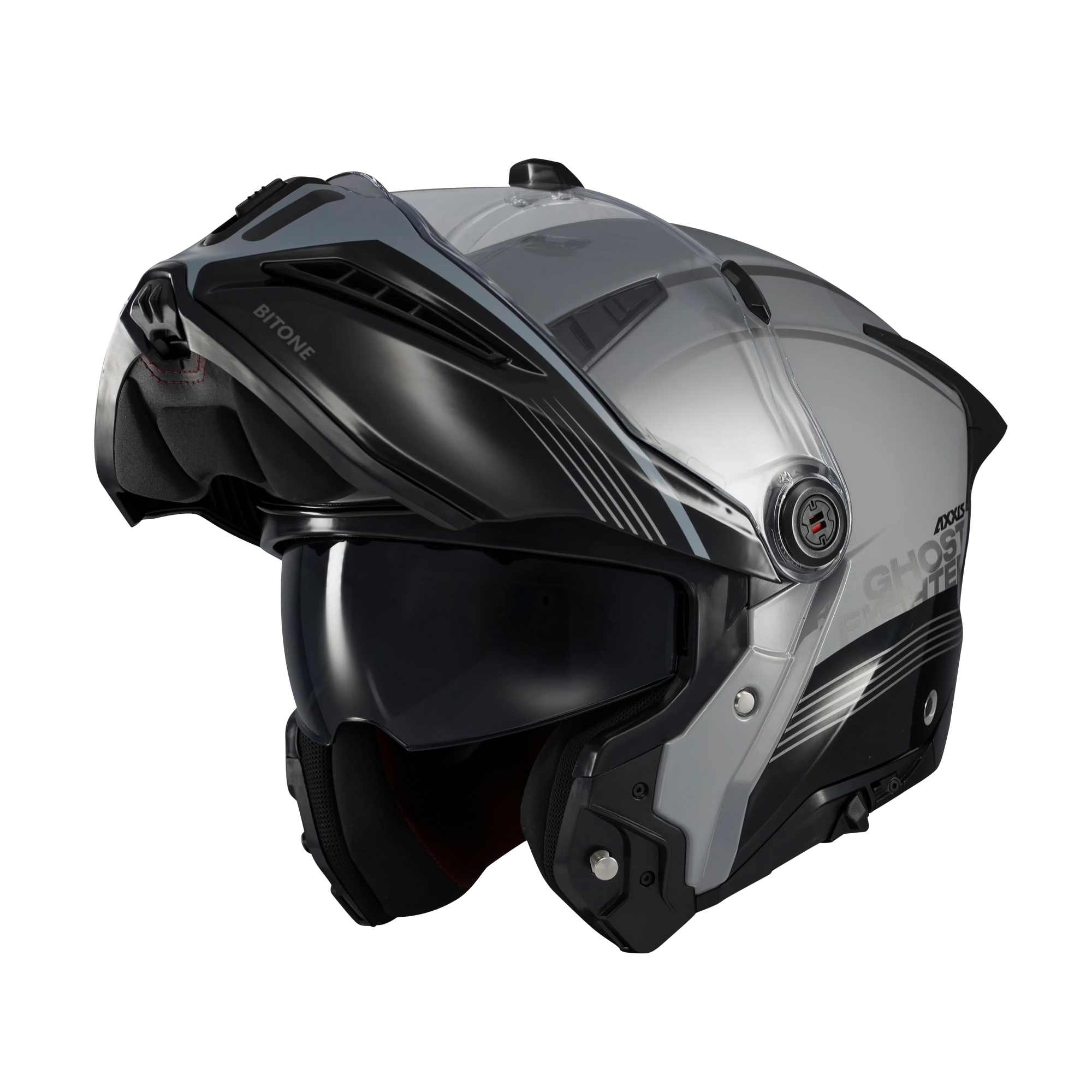 Casco Abatible Axxis Ghostfighter Bitone Gris/Negro ECE 22.06