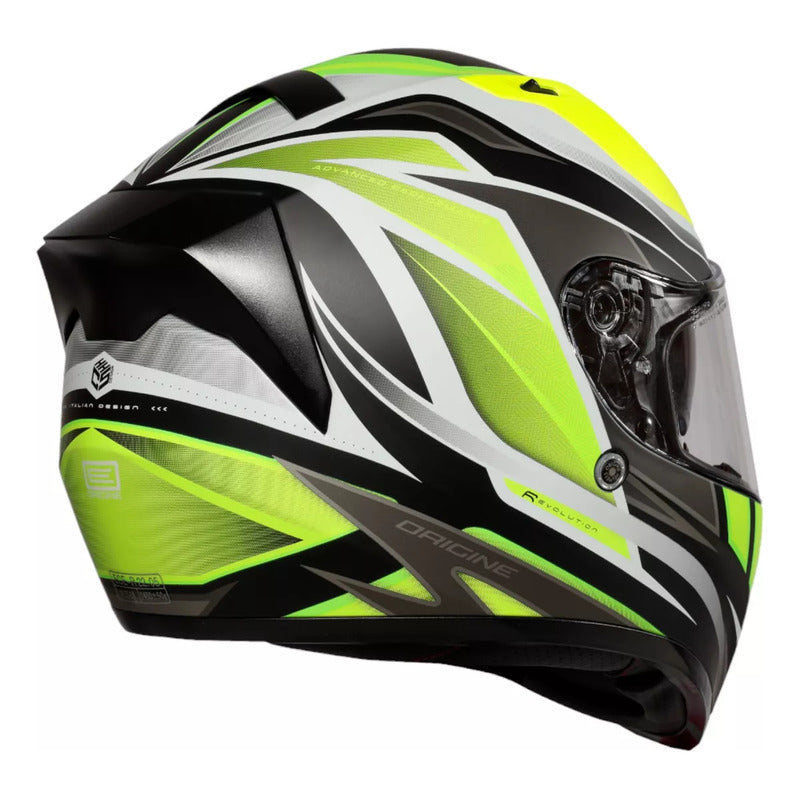 Casco Integral Origine Strada Revolution Amarillo Neón ECE 22.05 Deportivo
