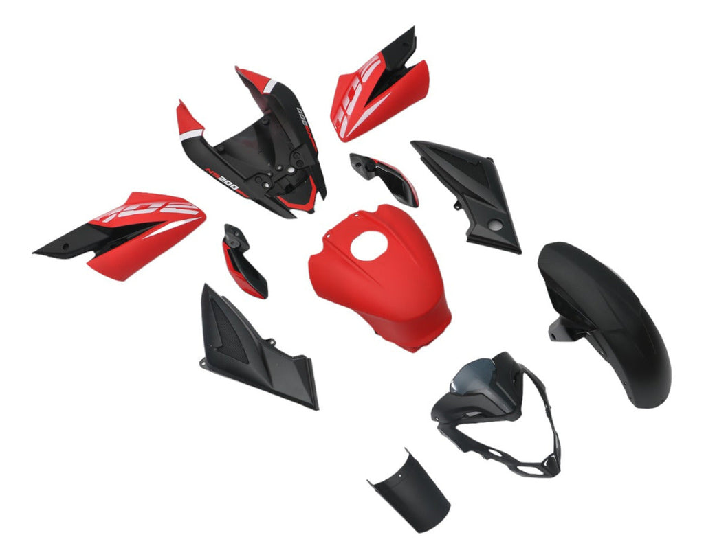 Kit Plásticos Completos Para Pulsar NS200 Rojo MTC