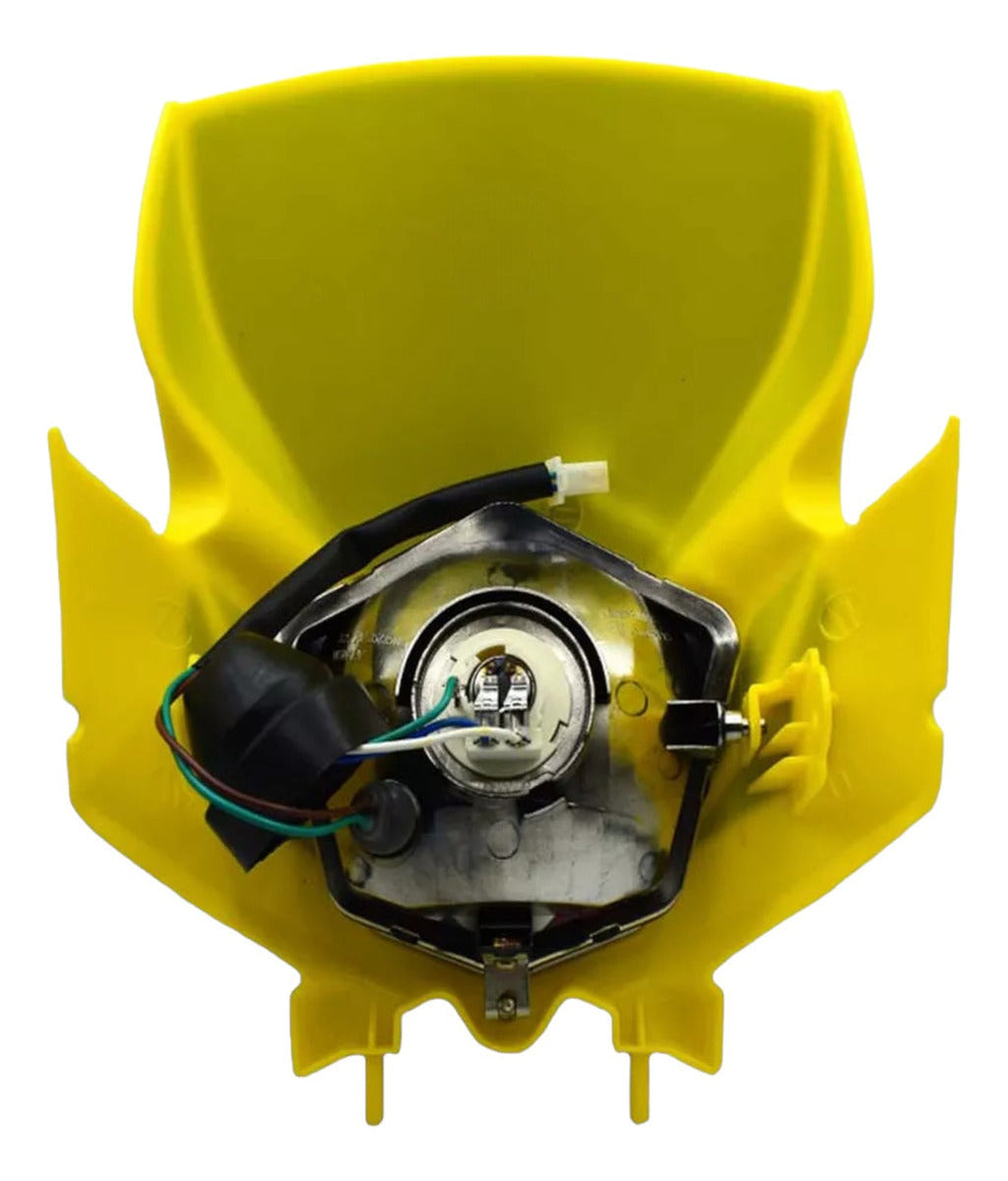 Faro Delantero Completo Italika DM150 Amarillo/Negro Mtc