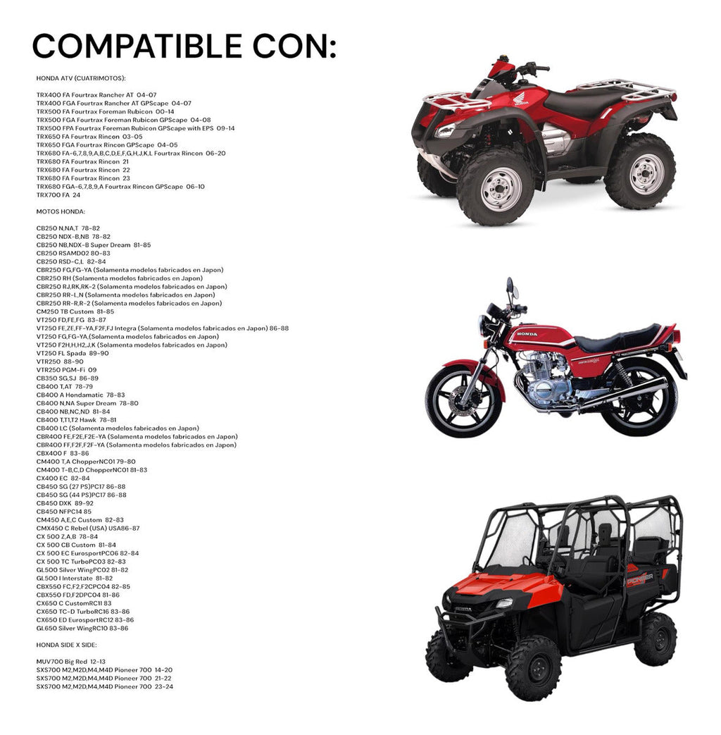 5 Filtros de aceite para Honda TRX700 FA MTC