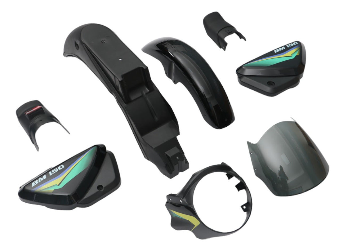 Kit Plásticos Completo Para Bajaj Boxer BM150 Negro MTC