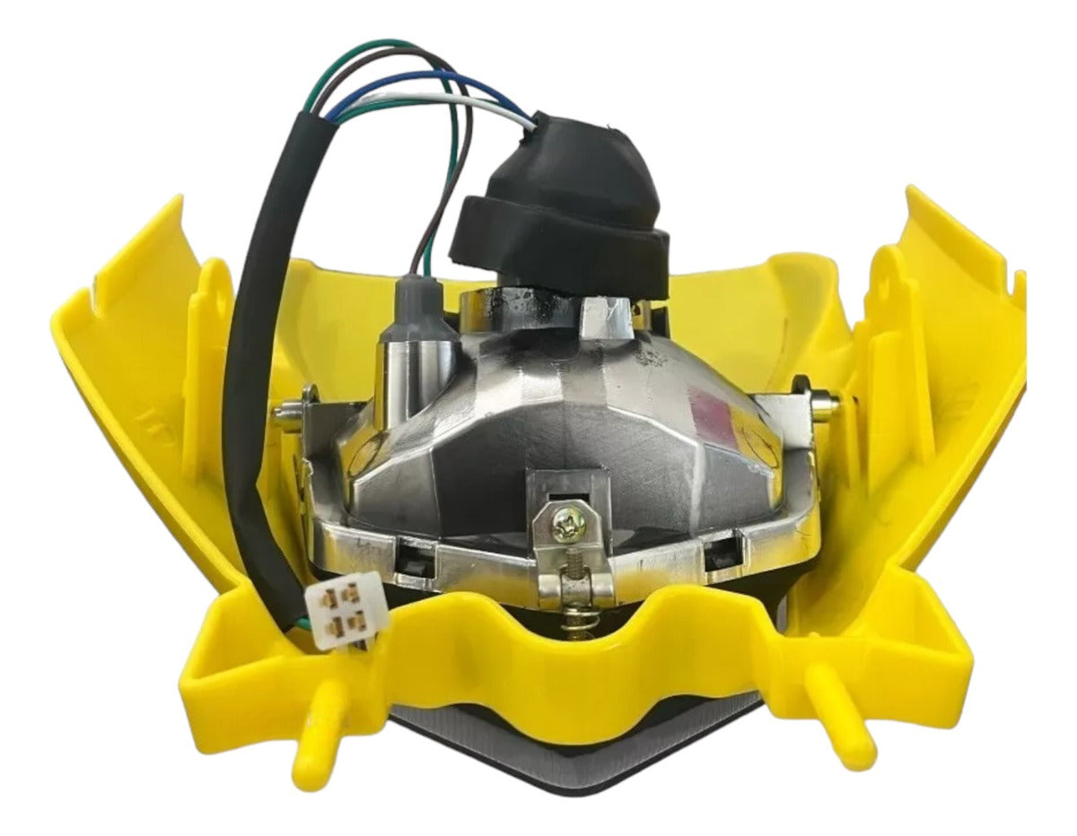 Faro Delantero Completo Italika DM150 Amarillo/Negro Mtc