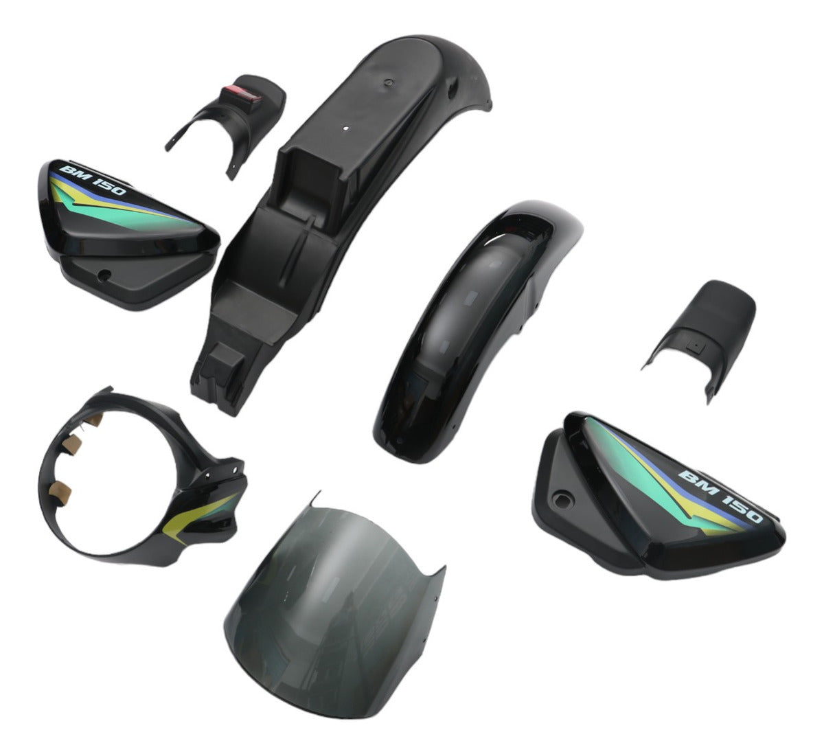 Kit Plásticos Completo Para Bajaj Boxer BM150 Negro MTC