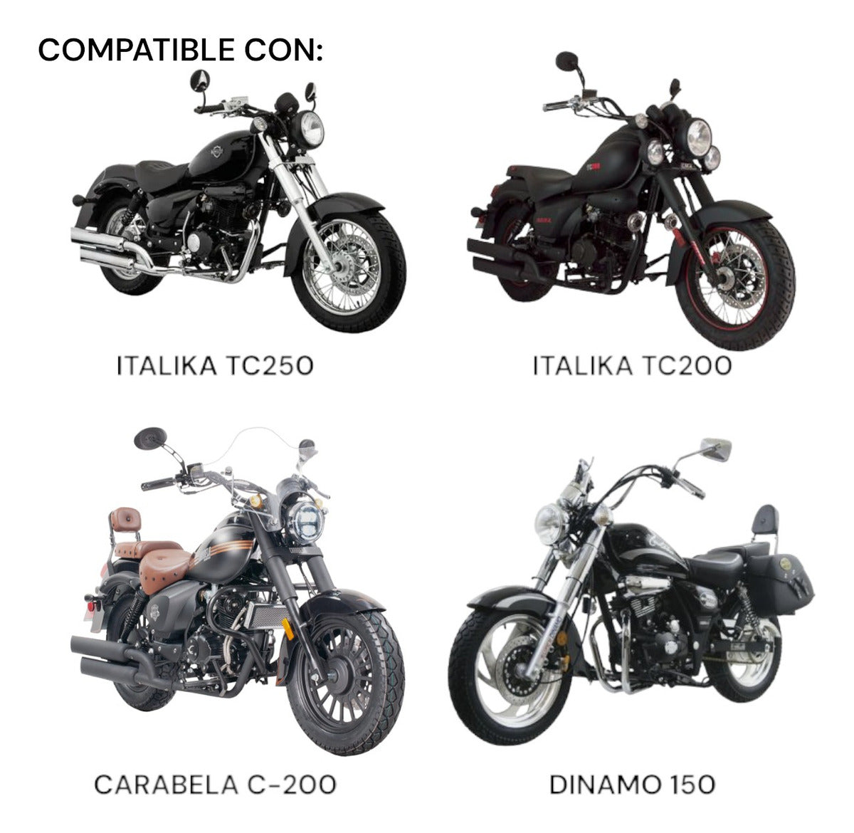 Salpicadera Delantera Para Italika Chopper TC200 Negro MTC