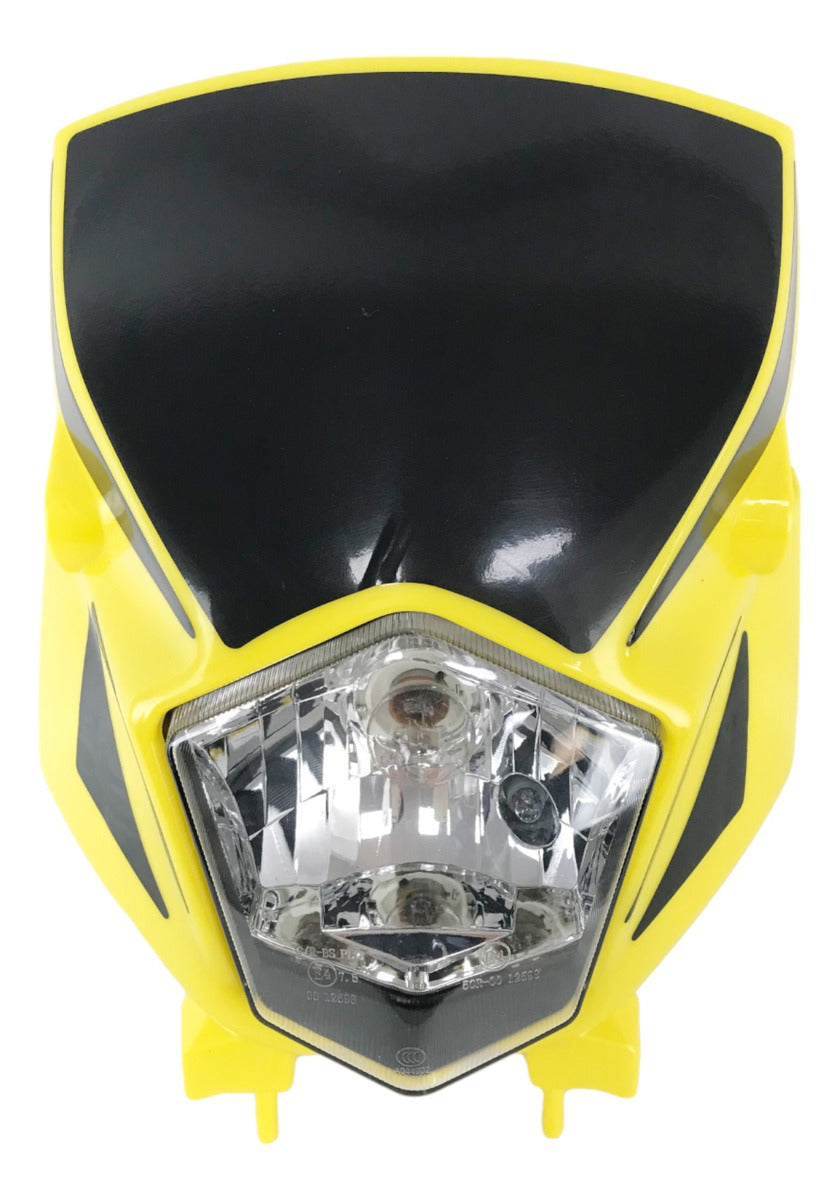 Faro Delantero Completo Italika DM150 Amarillo/Negro Mtc