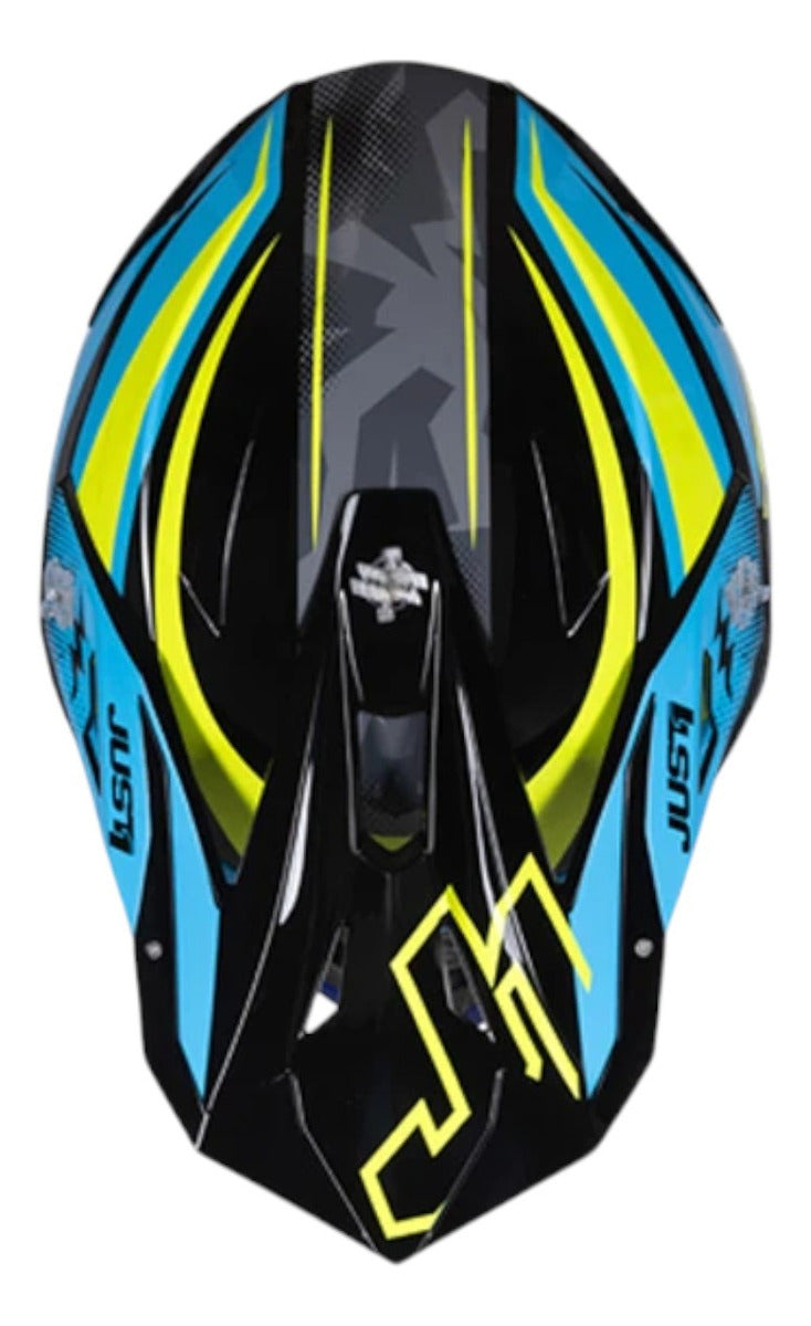 Casco Just1 J39 Revolution Motocross Enduro Azul/amarillo
