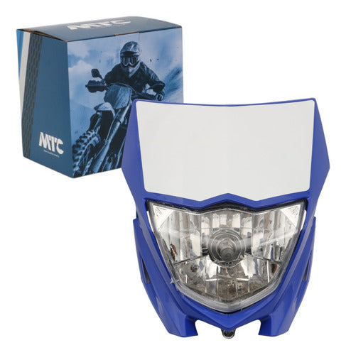 Faro Delantero Completo Para Yamaha XTZ125 Azul/Blanco Mtc