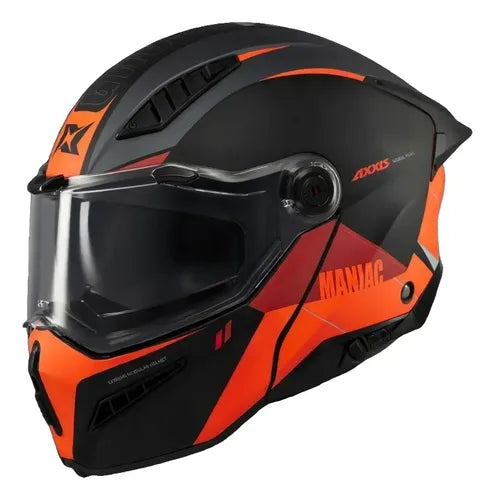 Casco Abatible Axxis Ghostfighter Maniac B4 Naranja/Negro ECE 22.06
