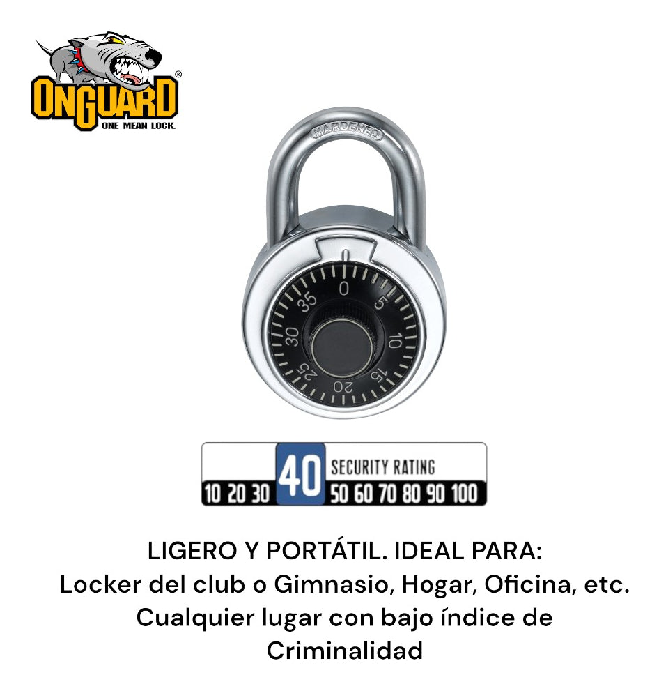 Candado de seguridad Onguard 8104 reforzado multiusos color gris
