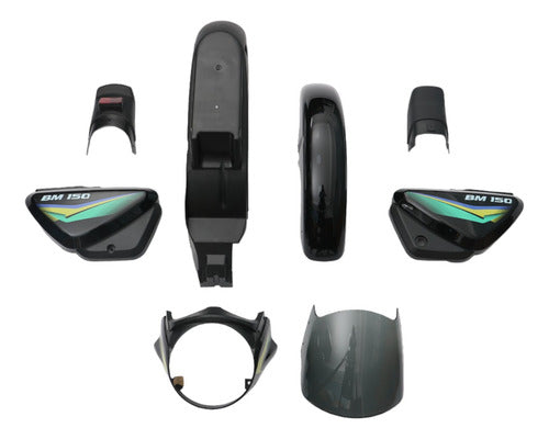 Kit Plásticos Completo Para Bajaj Boxer BM150 Negro MTC
